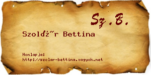 Szolár Bettina névjegykártya